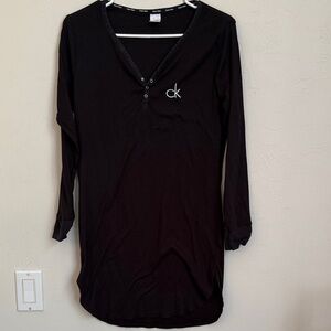 Calvin Klein Black Thermal Sleepwear Dress/Tunic